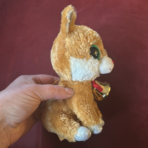 Rare Alpine Red Nose Gold Antler Reindeer Beanie Boo - Picture 4 of 6